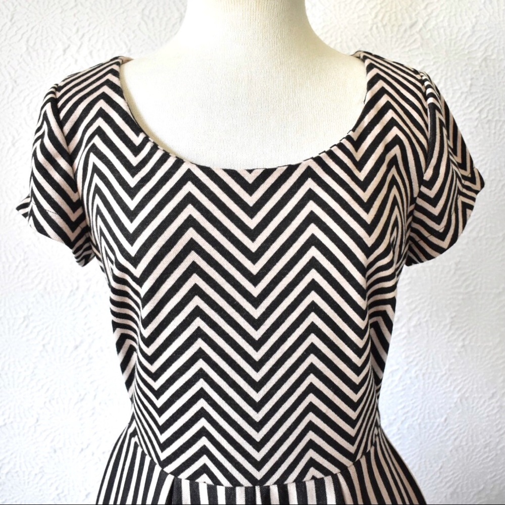 Maison Jules Chevrons & Stripes Dress